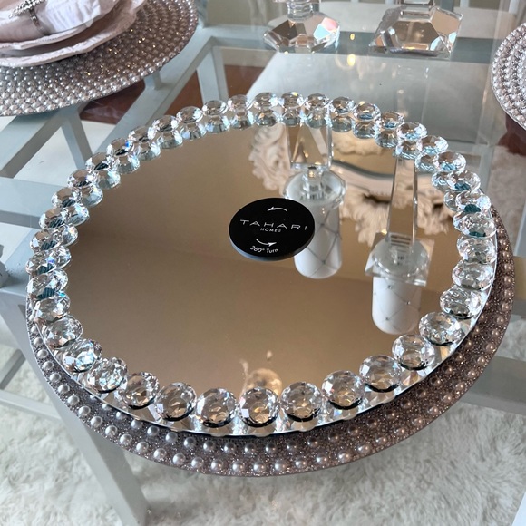 Tahari | Accents | Tahari Diamond Bling Jewel Mirror Mirrored Glass ...